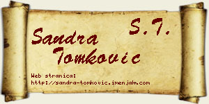 Sandra Tomković vizit kartica